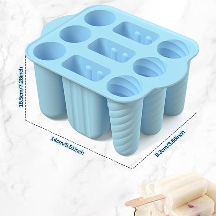 9 Grids Ice Cream Mould Silicone Ice Compartment Homemade Ice Cube Membrane Maker - DealBuddy