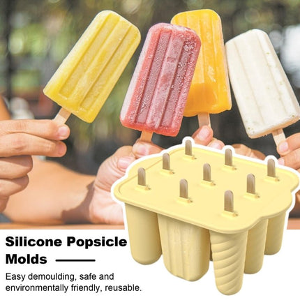 9 Grids Ice Cream Mould Silicone Ice Compartment Homemade Ice Cube Membrane Maker - DealBuddy