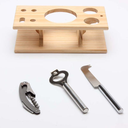 9 in 1 Stainless Steel Cocktail Shaker Tools Set with Wooden Mount, Capacity: 350ml - DealBuddy
