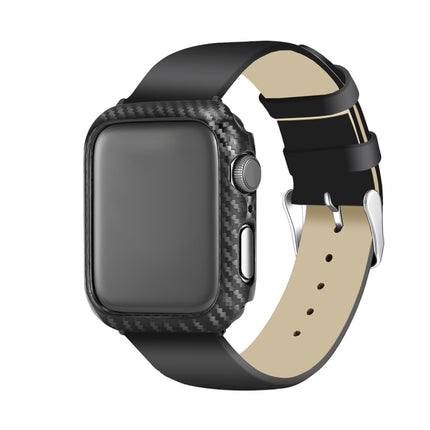 ENKAY Hat-Prince 2 in 1 Carbon Fiber Texture TPU Semi-clad Protective Shell + 3D Full Screen PET Curved Heat Bending HD Screen Protector For Apple Watch Series 6 / 5 / 4 / Watch SE 40mm