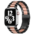For Apple Watch Series 10 42mm / 9&8&7 41mm / SE 3&SE 2&6&SE&5&4 40mm / 3&2&1 38mm Fold Buckle 3 Beads Stainless Steel Watch Band