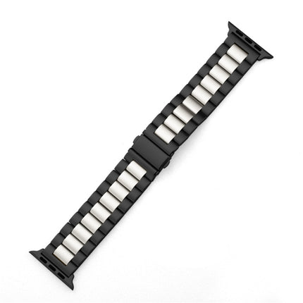 For Apple Watch Series 10 42mm / 9&8&7 41mm / SE 3&SE 2&6&SE&5&4 40mm / 3&2&1 38mm Fold Buckle 3 Beads Stainless Steel Watch Band - DealBuddy