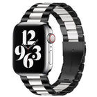 For Apple Watch Series 10 42mm / 9&8&7 41mm / SE 3&SE 2&6&SE&5&4 40mm / 3&2&1 38mm Fold Buckle 3 Beads Stainless Steel Watch Band