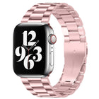 For Apple Watch Series 10 42mm / 9&8&7 41mm / SE 3&SE 2&6&SE&5&4 40mm / 3&2&1 38mm Fold Buckle 3 Beads Stainless Steel Watch Band