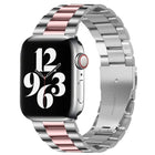 For Apple Watch Series 10 42mm / 9&8&7 41mm / SE 3&SE 2&6&SE&5&4 40mm / 3&2&1 38mm Fold Buckle 3 Beads Stainless Steel Watch Band