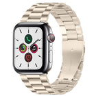 For Apple Watch Series 10 42mm / 9&8&7 41mm / SE 3&SE 2&6&SE&5&4 40mm / 3&2&1 38mm Fold Buckle 3 Beads Stainless Steel Watch Band