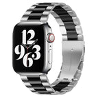 For Apple Watch Series 10 42mm / 9&8&7 41mm / SE 3&SE 2&6&SE&5&4 40mm / 3&2&1 38mm Fold Buckle 3 Beads Stainless Steel Watch Band