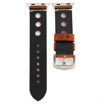 For Apple Watch Series 10 42mm / 9&8&7 41mm / SE 3&SE 2&6&SE&5&4 40mm / 3&2&1 38mm Retro Hole Genuine Leather Wrist Watch Band, For 38mm - DealBuddy