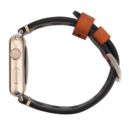 For Apple Watch Series 10 42mm / 9&8&7 41mm / SE 3&SE 2&6&SE&5&4 40mm / 3&2&1 38mm Retro Hole Genuine Leather Wrist Watch Band, For 38mm - DealBuddy