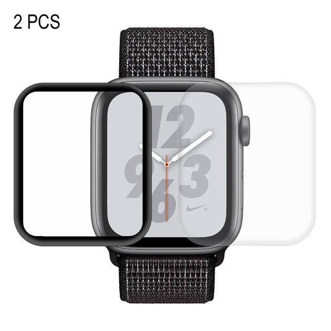 2 PCS ENKAY Hat-Prince 3D Full Screen PET + 3D Full Screen Electroplating PET Curved Heat Bending HD Screen Protector For Apple Watch Series 6 / 5 / 4 / Watch SE 44mm