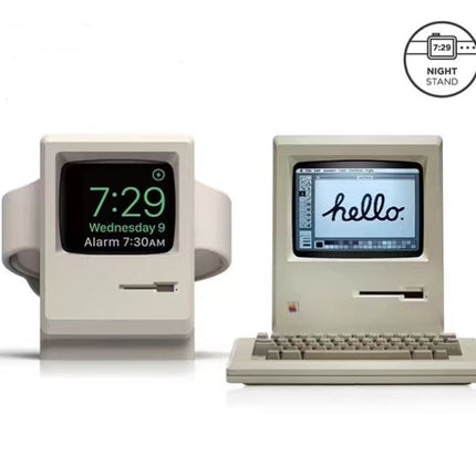 Retro Style Silica Gel Apple Watch Charging Dock Stand Holder Station