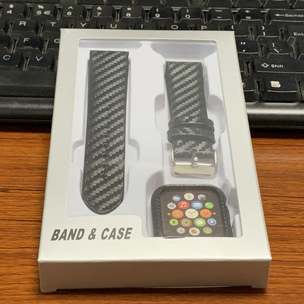 Genuine Leather Carbon Fiber Strap + Frame for Apple Watch Series 4 40mm