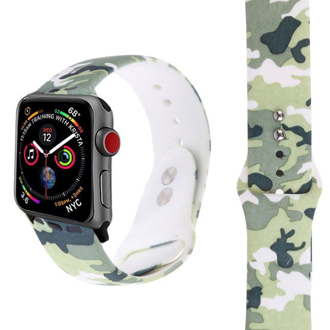 Silicone Printing Strap for Apple Watch Series 5 & 4 40mm (Color Flower Pattern)