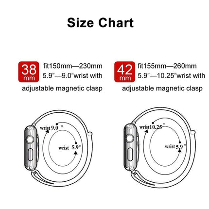 For Apple Watch Series 7 41mm / 6 & SE & 5 & 4 40mm / 3 & 2 & 1 38mm Color-changing Magnetic Nylon Watch Band