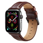 Black Buckle Leather Watch Band For Apple Watch Ultra 49mm&Watch Ultra 2 49mm / Series 10 46mm / 9&8&7 45mm / SE 3&SE 2&6&SE&5&4 44mm / 3&2&1 42mm - DealBuddy