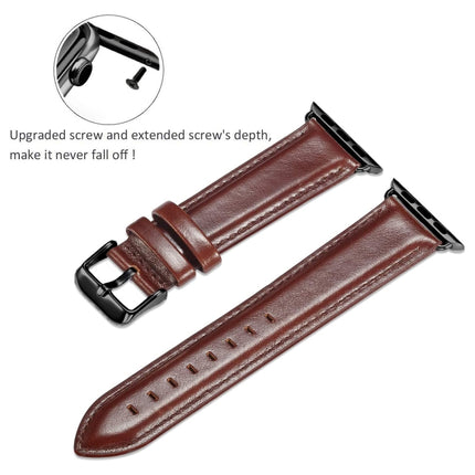 Black Buckle Leather Watch Band For Apple Watch Ultra 49mm&Watch Ultra 2 49mm / Series 10 46mm / 9&8&7 45mm / SE 3&SE 2&6&SE&5&4 44mm / 3&2&1 42mm, For Apple Watch Ultra 49mm / Series 8&7 45mm / SE 2&6&SE&5&4 44mm / 3&2&1 42mm - DealBuddy