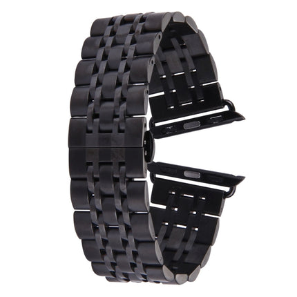 20mm Women Hidden Butterfly Buckle 7 Beads Stainless Steel Watch Band For Apple Watch 38mm(Silver Gold), 20mm Women