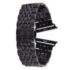 Hidden Butterfly Buckle 7 Beads Stainless Steel Watch Band For Apple Watch 42mm(Silver Gold)