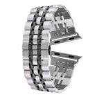 Hidden Butterfly Buckle 7 Beads Stainless Steel Watch Band For Apple Watch 42mm(Silver Gold)