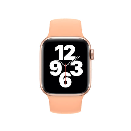 For Apple Watch Series 10 42mm / 9&8&7 41mm / SE 3&SE 2&6&SE&5&4 40mm / 3&2&1 38mm Solid Color Elastic Silicone Watch Band, Size:M 143mm