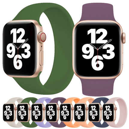 For Apple Watch Series 10 42mm / 9&8&7 41mm / SE 3&SE 2&6&SE&5&4 40mm / 3&2&1 38mm Solid Color Elastic Silicone Watch Band, Size:M 143mm