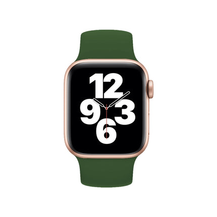 For Apple Watch Series 10 42mm / 9&8&7 41mm / SE 3&SE 2&6&SE&5&4 40mm / 3&2&1 38mm Solid Color Elastic Silicone Watch Band, Size:L 156mm - DealBuddy