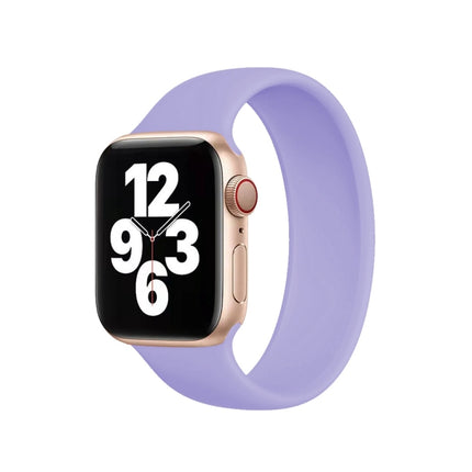 For Apple Watch Series 10 42mm / 9&8&7 41mm / SE 3&SE 2&6&SE&5&4 40mm / 3&2&1 38mm Solid Color Elastic Silicone Watch Band, Size:L 156mm - DealBuddy