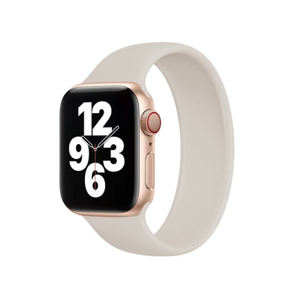 For Apple Watch Series 10 42mm / 9&8&7 41mm / SE 3&SE 2&6&SE&5&4 40mm / 3&2&1 38mm Solid Color Elastic Silicone Watch Band, Size:L 156mm - DealBuddy