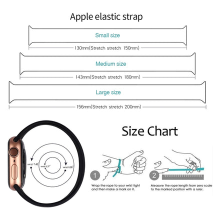 For Apple Watch Series 10 42mm / 9&8&7 41mm / SE 3&SE 2&6&SE&5&4 40mm / 3&2&1 38mm Solid Color Elastic Silicone Watch Band, Size:L 156mm - DealBuddy