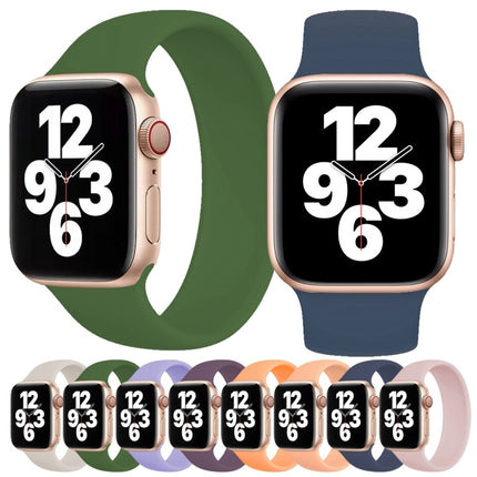 For Apple Watch Series 10 42mm / 9&8&7 41mm / SE 3&SE 2&6&SE&5&4 40mm / 3&2&1 38mm Solid Color Elastic Silicone Watch Band, Size:L 156mm - DealBuddy
