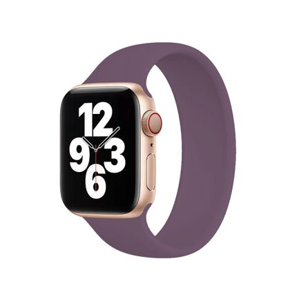 For Apple Watch Ultra 49mm&Watch Ultra 2 49mm / Series 10 46mm / 9&8&7 45mm / SE 3&SE 2&6&SE&5&4 44mm / 3&2&1 42mm Solid Color Elastic Silicone Watch Band, Size:S 130mm - DealBuddy