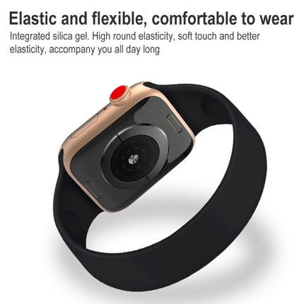 For Apple Watch Ultra 49mm&Watch Ultra 2 49mm / Series 10 46mm / 9&8&7 45mm / SE 3&SE 2&6&SE&5&4 44mm / 3&2&1 42mm Solid Color Elastic Silicone Watch Band, Size:S 130mm - DealBuddy