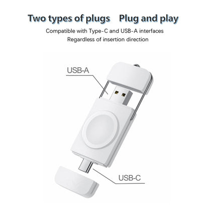 U8 USB / Type-C Magnetic Wireless Charger Fast Charger for Apple Watch Series