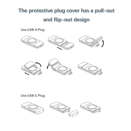 U8S USB / Type-C Magnetic Wireless Charger Fast Charger for Samsung Watch 3 / 4, 4 Classic, Active 1 / 2