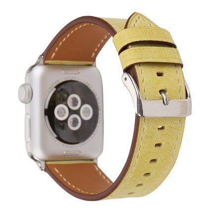 For Apple Watch Ultra 49mm&Watch Ultra 2 49mm / Series 10 46mm / 9&8&7 45mm / SE 3&SE 2&6&SE&5&4 44mm / 3&2&1 42mm Fresh Style Genuine Leather Watch Band, 42mm - DealBuddy