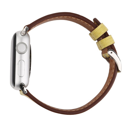 For Apple Watch Ultra 49mm&Watch Ultra 2 49mm / Series 10 46mm / 9&8&7 45mm / SE 3&SE 2&6&SE&5&4 44mm / 3&2&1 42mm Fresh Style Genuine Leather Watch Band, 42mm - DealBuddy
