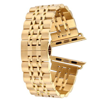 22mm Men Hidden Butterfly Buckle 7 Beads Stainless Steel Watch Band For Apple Watch 38mm, 22mm Men - DealBuddy
