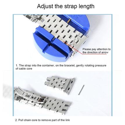 22mm Men Hidden Butterfly Buckle 7 Beads Stainless Steel Watch Band For Apple Watch 38mm