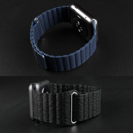 For Apple Watch 38mm Loop Magnetic Closure Clasp PU Leather Watch Band - DealBuddy