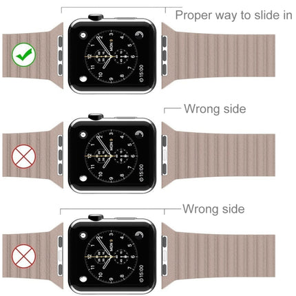 For Apple Watch 38mm Loop Magnetic Closure Clasp PU Leather Watch Band - DealBuddy