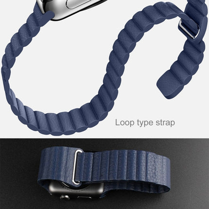 For Apple Watch 38mm Loop Magnetic Closure Clasp PU Leather Watch Band - DealBuddy