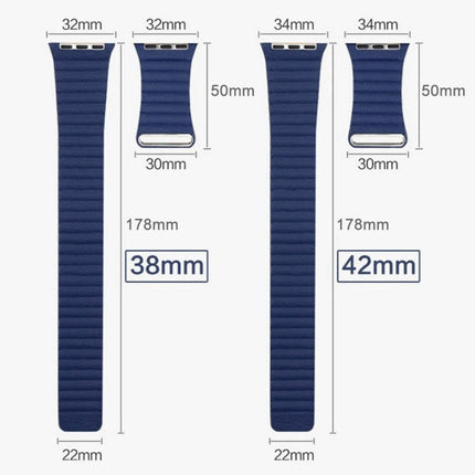 For Apple Watch 38mm Loop Magnetic Closure Clasp PU Leather Watch Band - DealBuddy