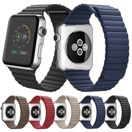 For Apple Watch 38mm Loop Magnetic Closure Clasp PU Leather Watch Band - DealBuddy