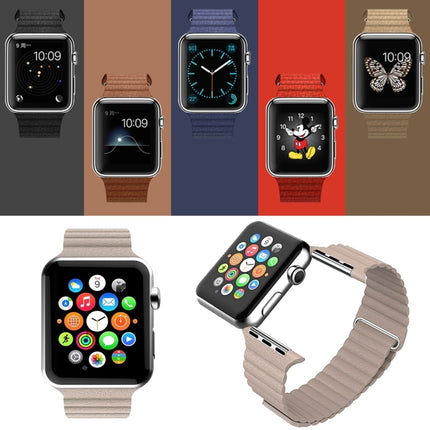 For Apple Watch 42mm Loop Magnetic Closure Clasp PU Leather Watch Band - DealBuddy