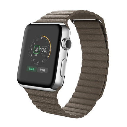 For Apple Watch 42mm Loop Magnetic Closure Clasp PU Leather Watch Band - DealBuddy