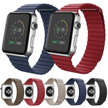For Apple Watch 42mm Loop Magnetic Closure Clasp PU Leather Watch Band - DealBuddy