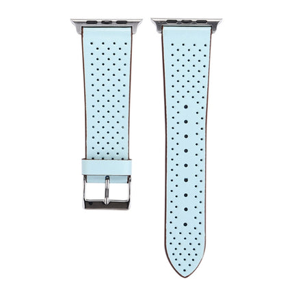 For Apple Watch Series 10 42mm / 9&8&7 41mm / SE 3&SE 2&6&SE&5&4 40mm / 3&2&1 38mm Simple Fashion Genuine Leather Hole Pattern Watch Band, 38mm - DealBuddy