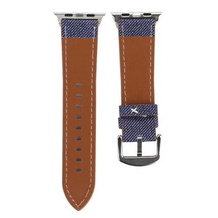 For Apple Watch Series 10 42mm / 9&8&7 41mm / SE 3&SE 2&6&SE&5&4 40mm / 3&2&1 38mm Simple Fashion Genuine Leather Cowboy Pattern Watch Band