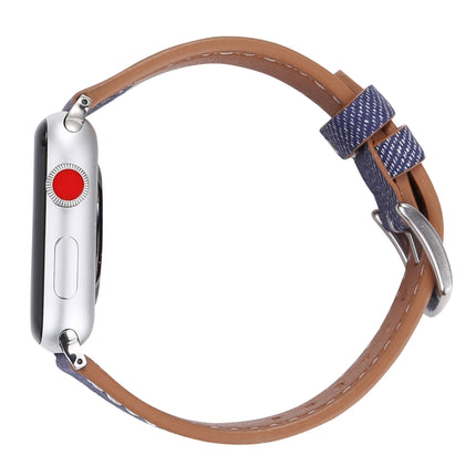For Apple Watch Series 10 42mm / 9&8&7 41mm / SE 3&SE 2&6&SE&5&4 40mm / 3&2&1 38mm Simple Fashion Genuine Leather Cowboy Pattern Watch Band