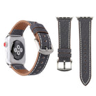 For Apple Watch Series 10 42mm / 9&8&7 41mm / SE 3&SE 2&6&SE&5&4 40mm / 3&2&1 38mm Simple Fashion Genuine Leather Cowboy Pattern Watch Band